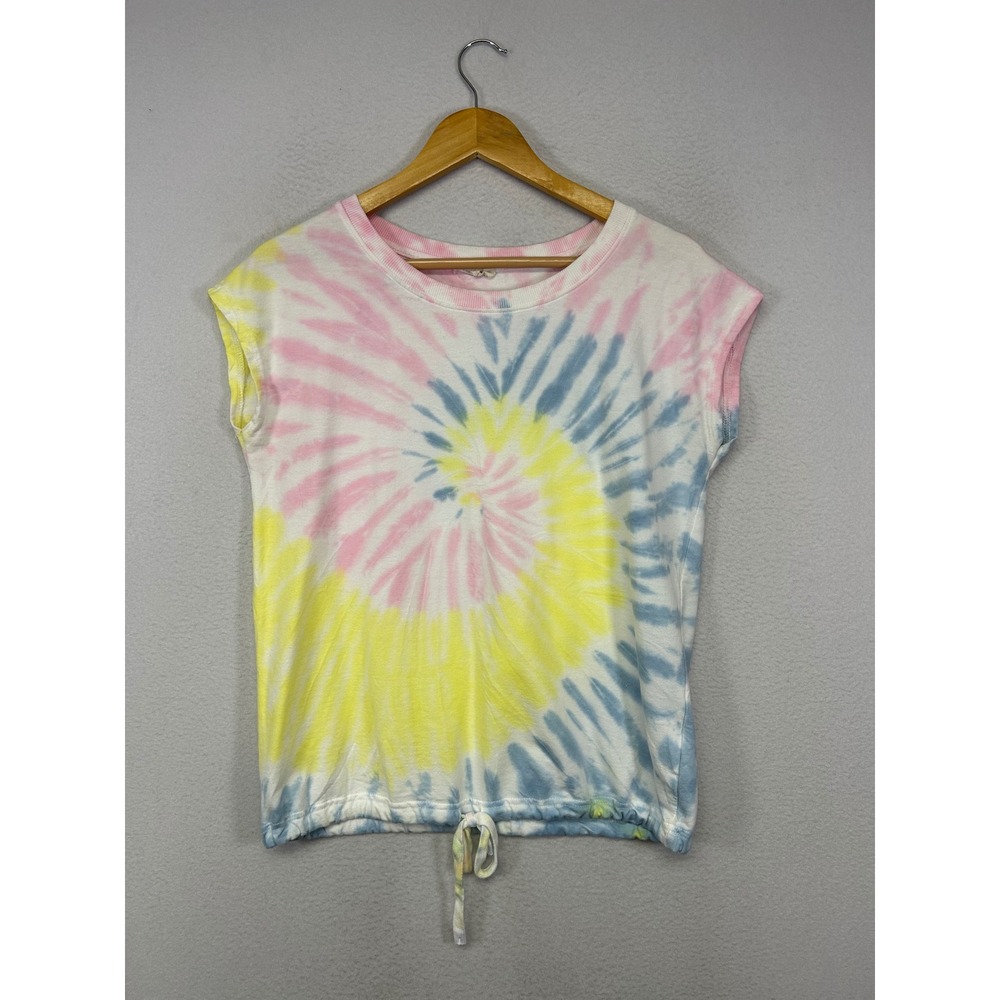 Boho Jane and Delancey Womens Small‎ Pastel Tie Dye Cinched Drawstring Hem Top